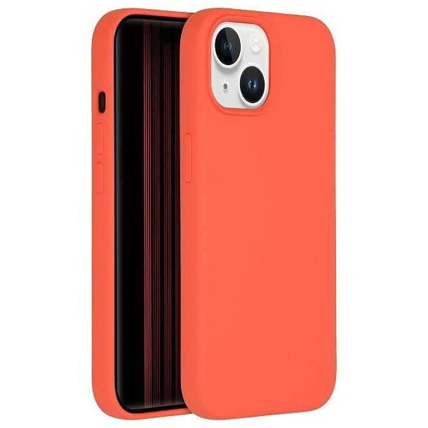 Foto van Accezz liquid silicone backcover met magsafe iphone 15 telefoonhoesje oranje