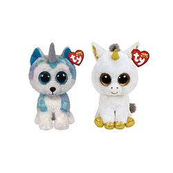 Foto van Ty - knuffel - beanie buddy - helena husky & pegasus unicorn