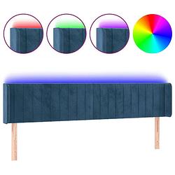 Foto van Infiori hoofdbord led 163x16x78/88 cm fluweel donkerblauw