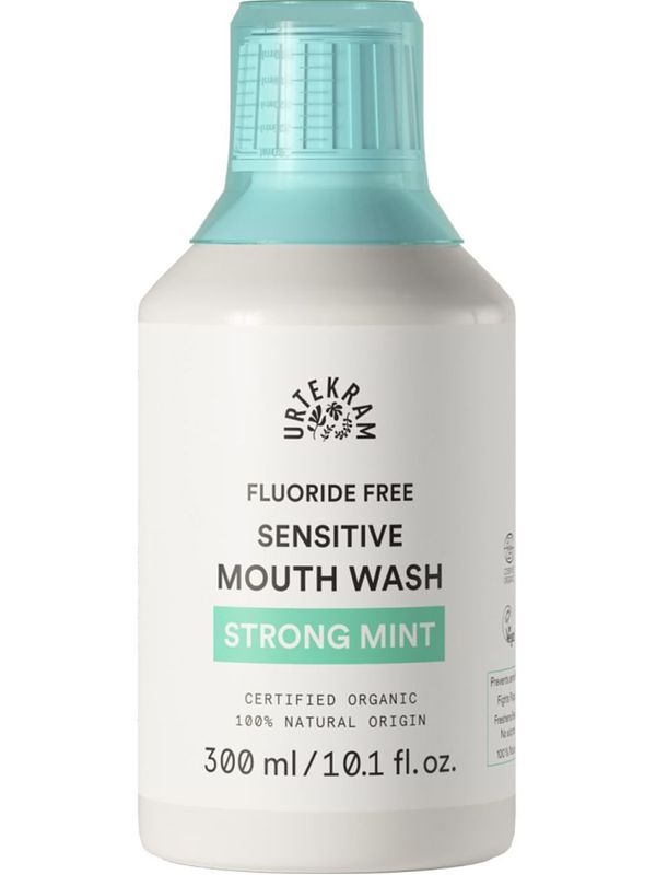 Foto van Urtekram mouthwash sensitive strong mint