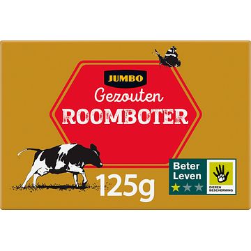 Foto van Jumbo gezouten roomboter met beter leven keurmerk 125g