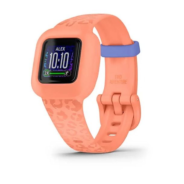 Foto van Garmin vivofit jr. 3, peach leopard sporthorloge