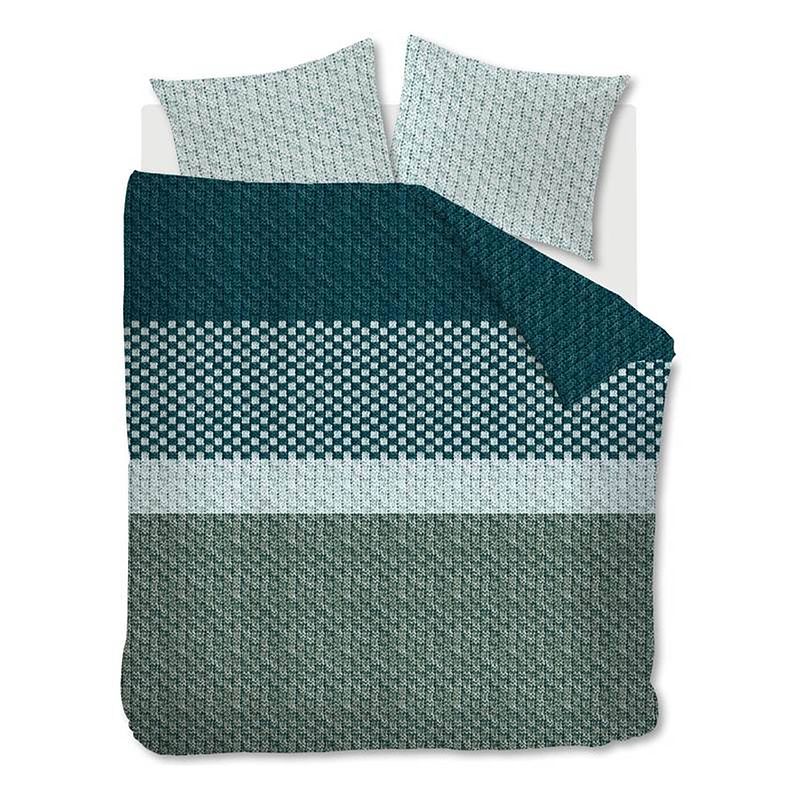 Foto van Beddinghouse maelis flanel dekbedovertrek - 2-persoons (200x200/220 cm + 2 slopen) - flanel - green