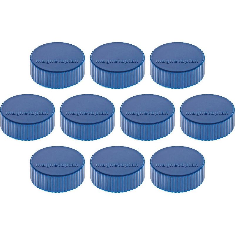 Foto van Magnetoplan magneet discofix magnum (ø x h) 34 mm x 13 mm rond donkerblauw 10 stuk(s) 1660014