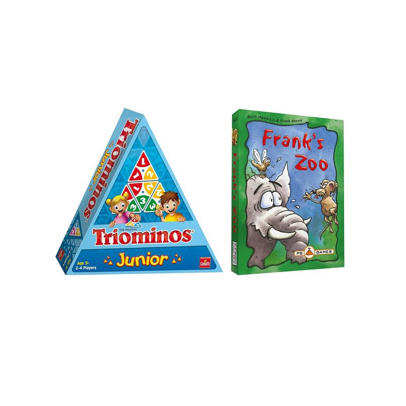 Foto van Spellenbundel - bordspel - 2 stuks - triominos junior & franks zoo