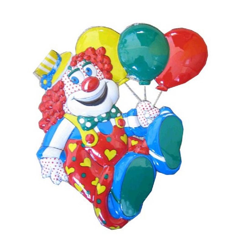 Foto van Carnaval decoratie schild clown ballonnen 50 x 45 cm - feestdecoratievoorwerp