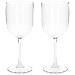 Foto van 2x stuks onbreekbaar wijnglas transparant kunststof 48 cl/480 ml - wijnglazen