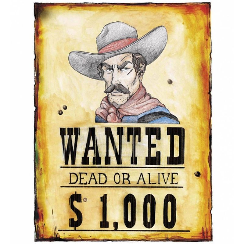 Foto van Schild wanted dead or alive - feestdecoratieborden