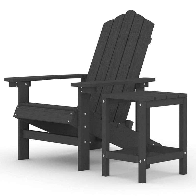 Foto van Vidaxl tuinstoel adirondack met tafel hdpe antracietkleurig