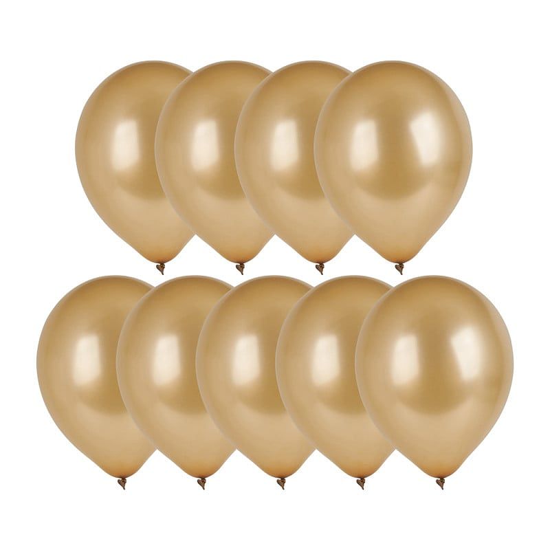 Foto van Ballonnen metallic - goud - set van 9