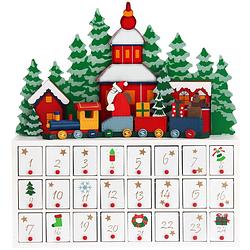 Foto van Advent kalender kerstlandschap met lades, kerst advent kalender