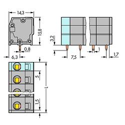 Foto van Wago 739-205 veerkrachtklemblok 2.50 mm² aantal polen 5 grijs 120 stuk(s)