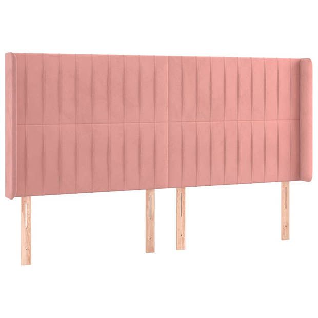 Foto van Vidaxl hoofdbord met randen 163x16x118/128 cm fluweel roze