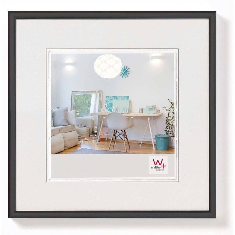 Foto van Walther design new lifestyle kunststof fotolijst 10x10cm zwart