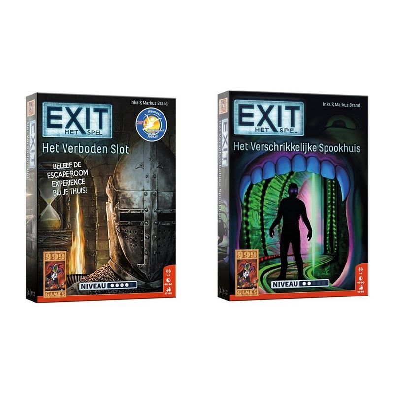 Foto van Spellenbundel - 2 stuks - exit - het verboden slot & het verschrikkelijke spookhuis