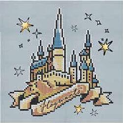 Foto van Diamond dotz hogwarts slot diamond painting, 3.455 dotz, 22x22 cm