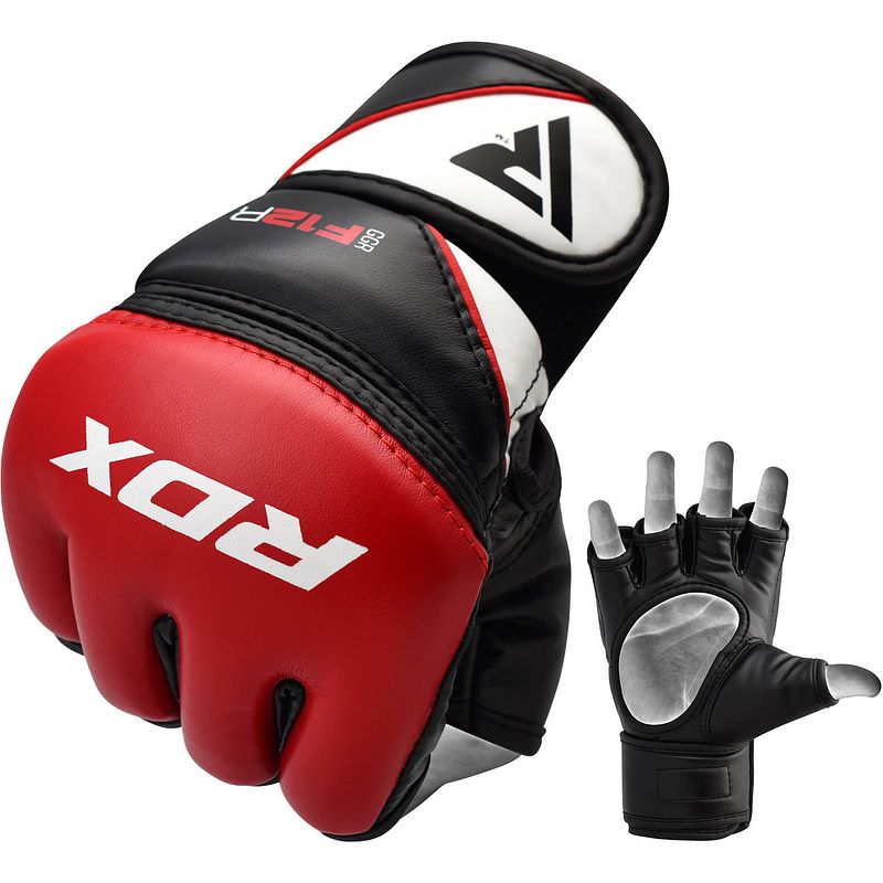 Foto van Rdx sports grappling gloves model ggrf-12 - rood xl - leer