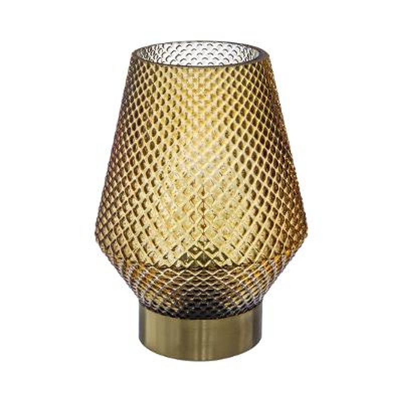 Foto van Casa di elturo led-lamp ocre - oker geel - goud - werkt op batterijen (incl. lamp) - ø12 x17 cm