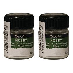 Foto van 2x acrylverf/hobbyverf wit 15 ml hobby materiaal - hobbyverf