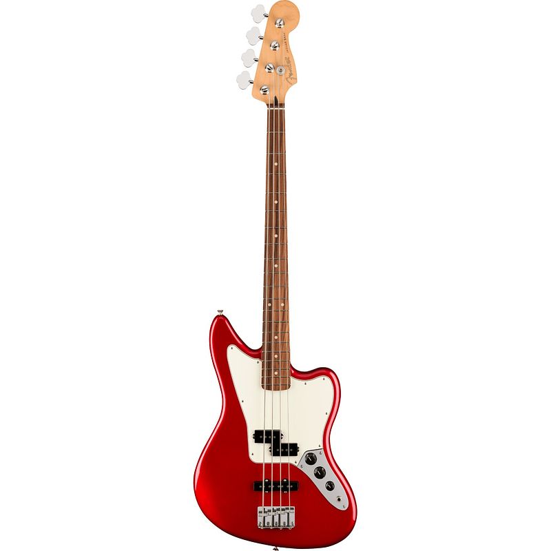 Foto van Fender player jaguar bass pf candy apple red elektrische basgitaar