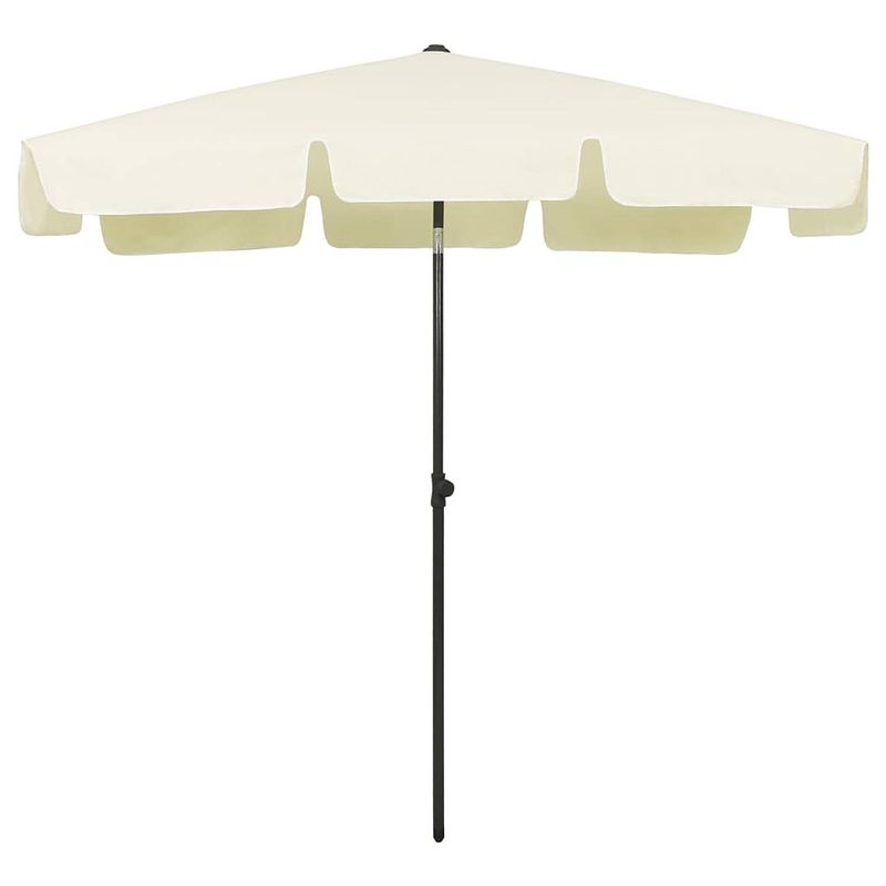 Foto van The living store strandparasol - uv-beschermend polyester - stevige baleinen - geschikt voor standaard of tafelmontage