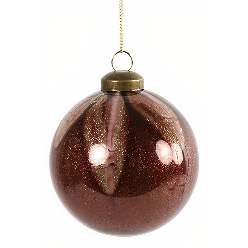 Foto van Cf label kerstbal yana 8 cm glas bordeaux