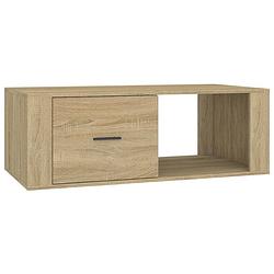 Foto van The living store salontafel - sonoma eiken - 100 x 50.5 x 35 cm - duurzaam en ruimtebesparend