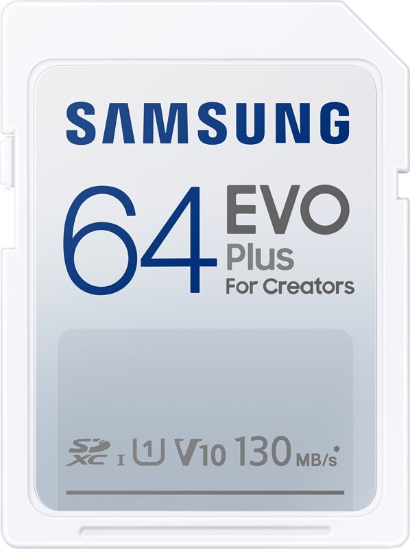 Foto van Samsung evo plus sd card (2021) 64gb sd-kaart wit