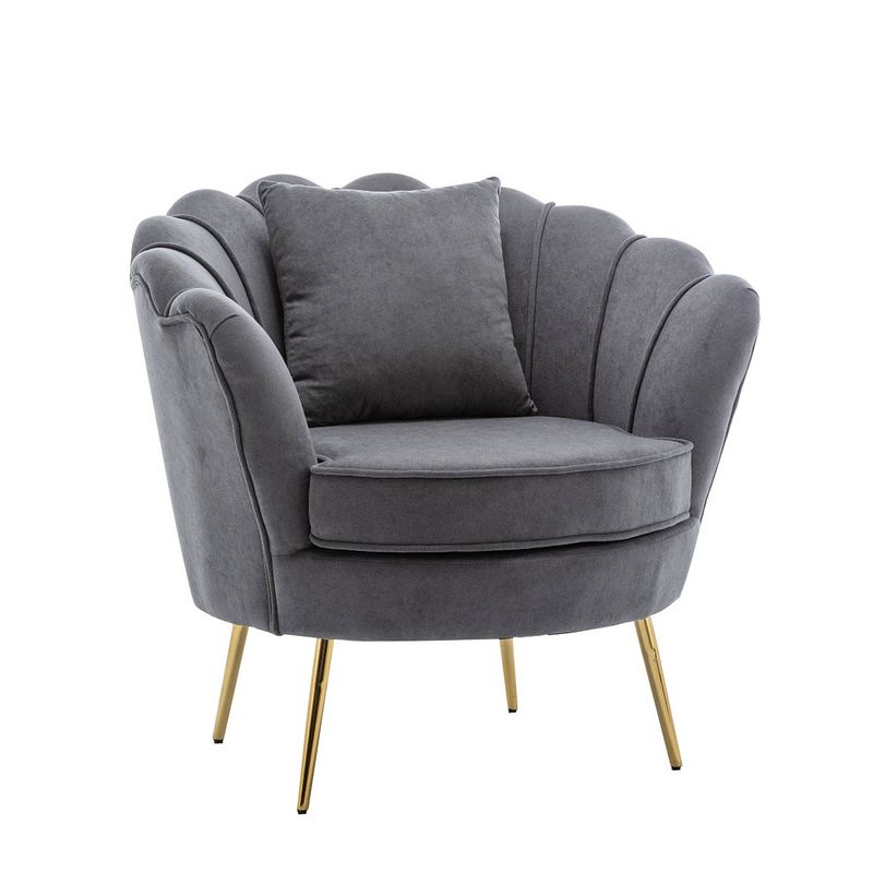 Foto van Fauteuil zitbank 1 persoons belle velvet grijs bankje