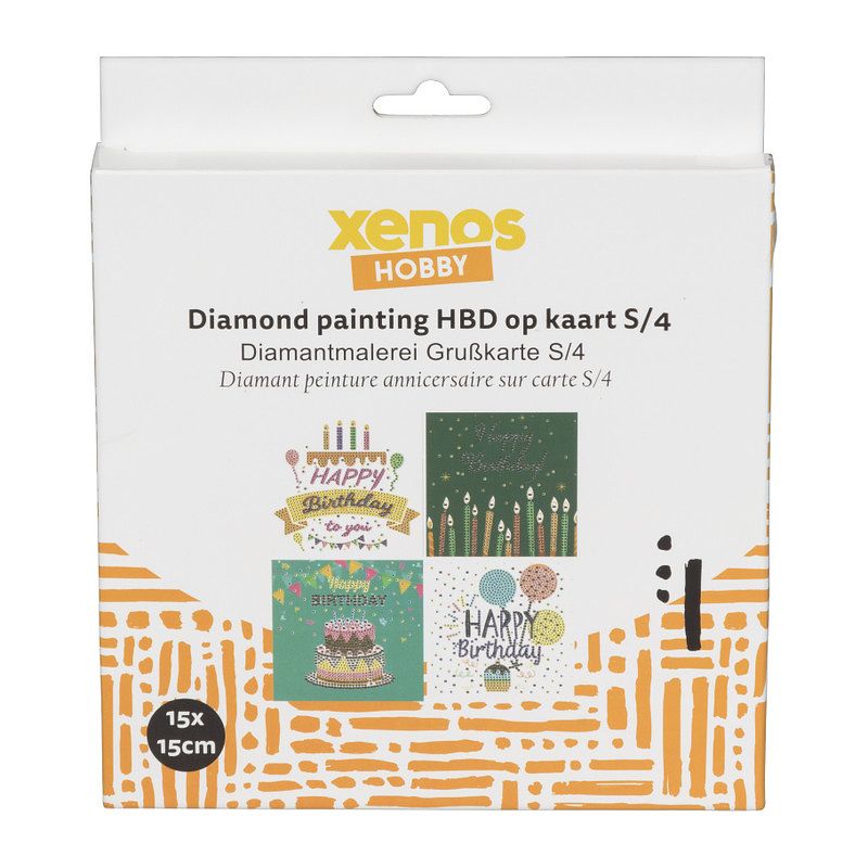 Foto van Diamond paint - verjaardagskaarten - set van 4