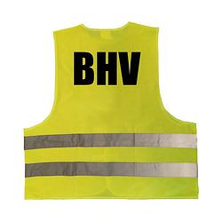 Foto van Bhv vestje / hesje geel met reflecterende strepen voor volwassenen - veiligheidshesje