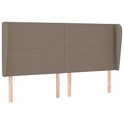 Foto van Vidaxl hoofdbord met randen 183x23x118/128 cm stof taupe