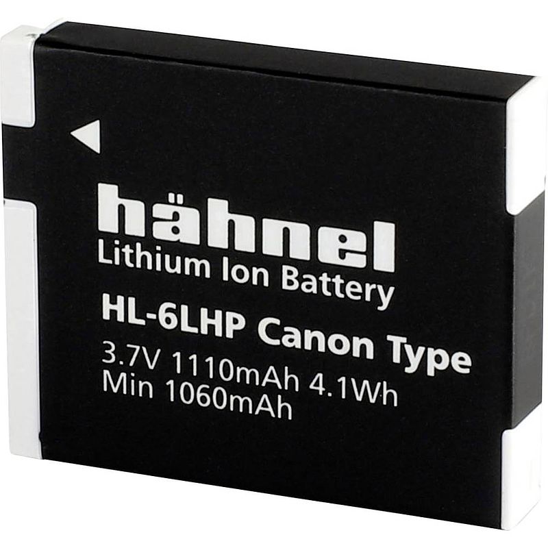 Foto van Hähnel fototechnik hl-6lhp camera-accu vervangt originele accu nb-6l, nb-6lh 3.7 v 1110 mah