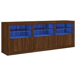 Foto van Vidaxl dressoir met led-verlichting 181,5x37x67 cm bruineikenkleurig