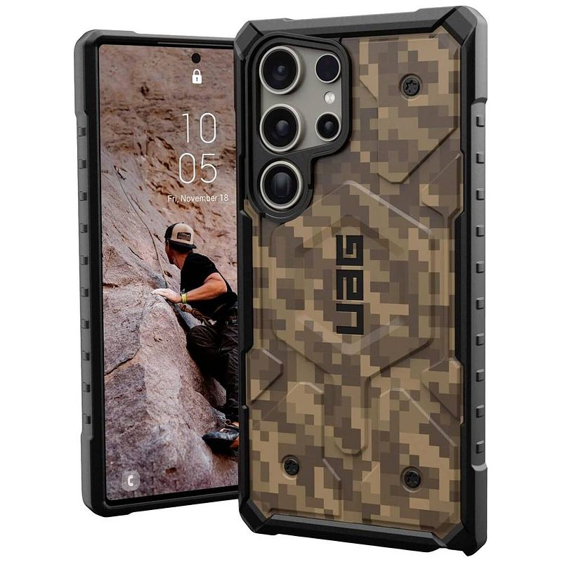 Foto van Urban armor gear pathfinder se backcover samsung galaxy s24 ultra camouflage, aarde magsafe compatible