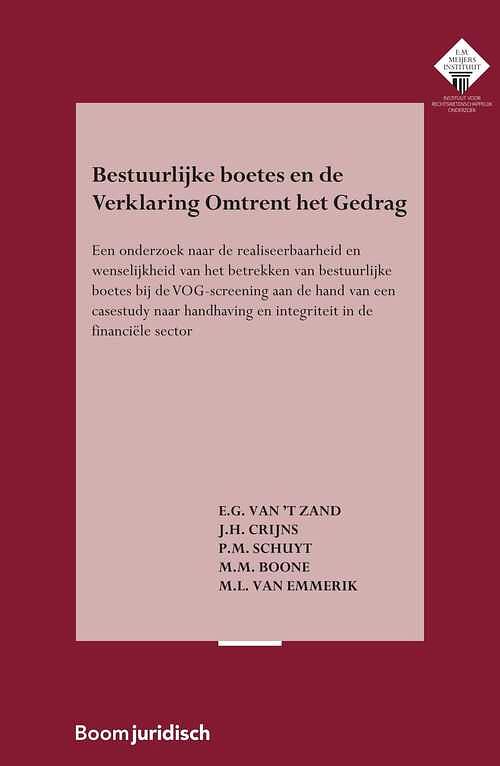 Foto van Bestuurlijke boetes en de verklaring omtrent het gedrag - e.g. van 'st zand - ebook (9789059316812)