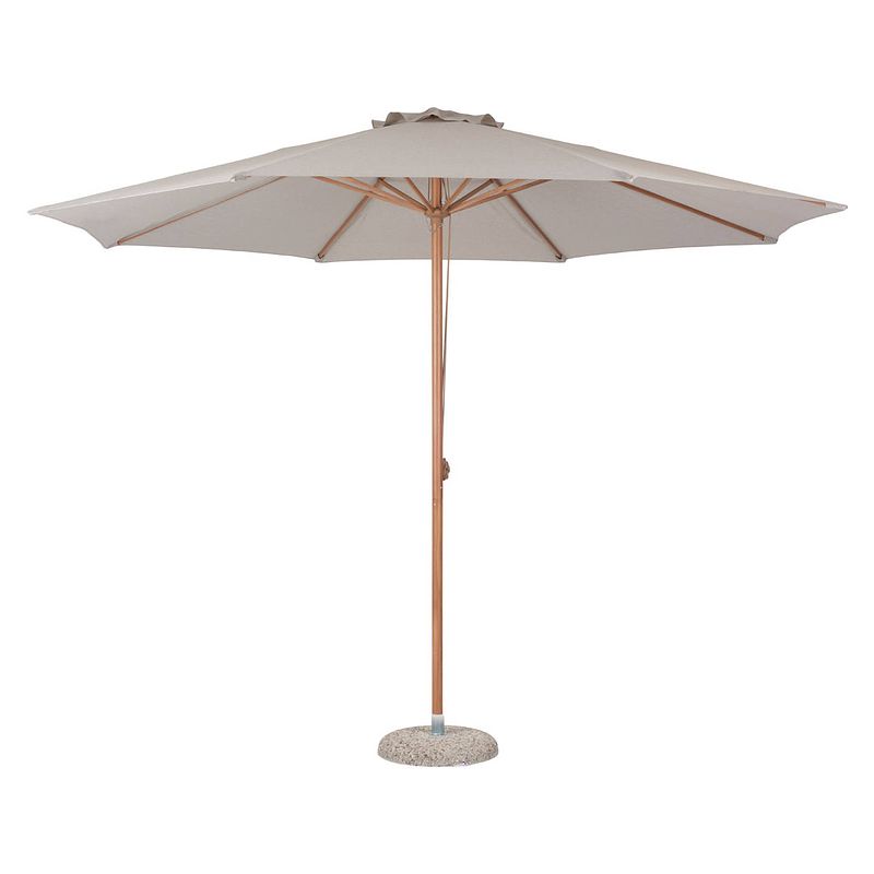 Foto van Frank zonnescherm parasol met dissel ø3.5m teak, beige.