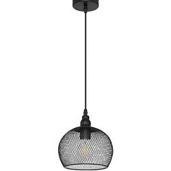 Foto van Industriële hanglamp anya - l:19cm - e27 - metaal - zwart