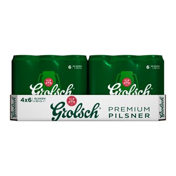 Foto van Grolsch pils blik 6 x 500ml 4 stuks bij jumbo