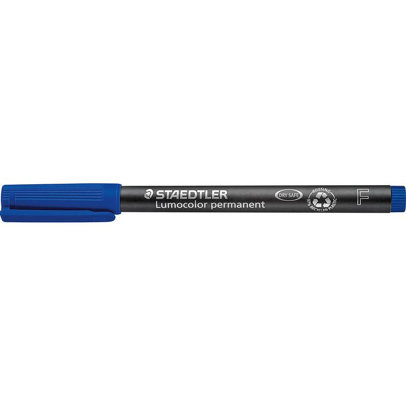 Foto van Staedtler lumocolor 318, ohp-marker, permanent, 0,6 mm, blauw 10 stuks