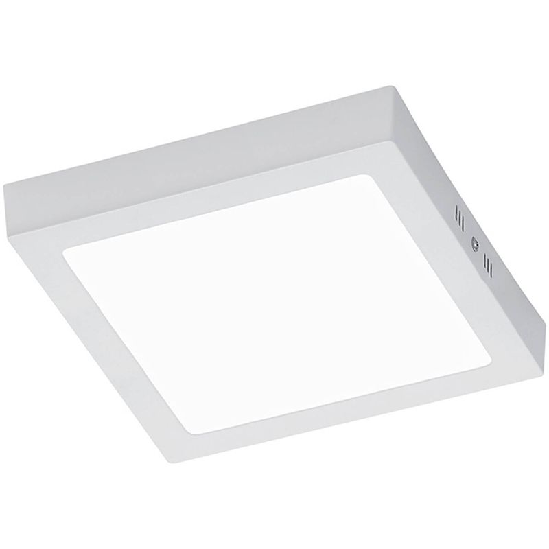 Foto van Led plafondlamp - plafondverlichting - trion zonin - 17w - warm wit 3000k - vierkant - mat wit - aluminium