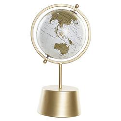 Foto van Decoratie wereldbol/globe goud op metalen voet 35 x 19 cm - wereldbollen