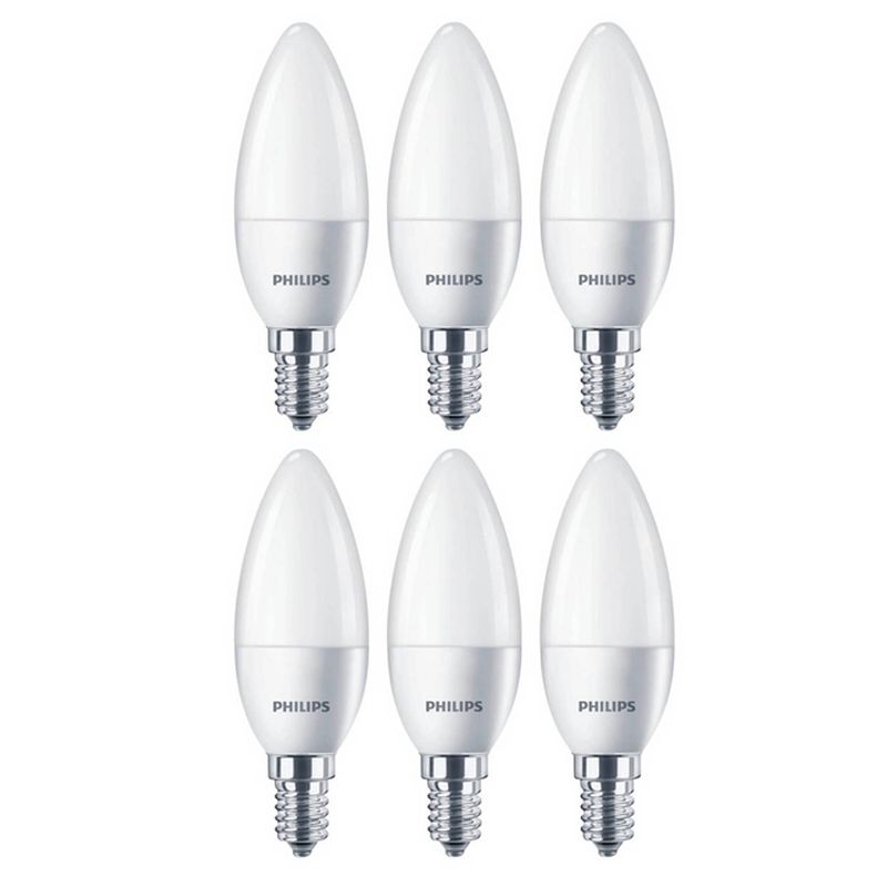 Foto van Philips e14 kaarslampen - koel wit licht 4000k - 3.5w - voordeelverpakking - 6 lampen