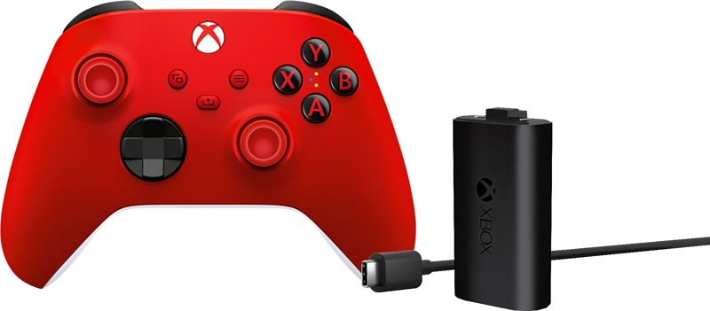 Foto van Xbox series x & s wireless controller rood + play and charge kit