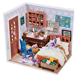 Foto van Robotime anne's slaapkamer dgm08 - houten modelbouw - poppenhuis met led licht - diy