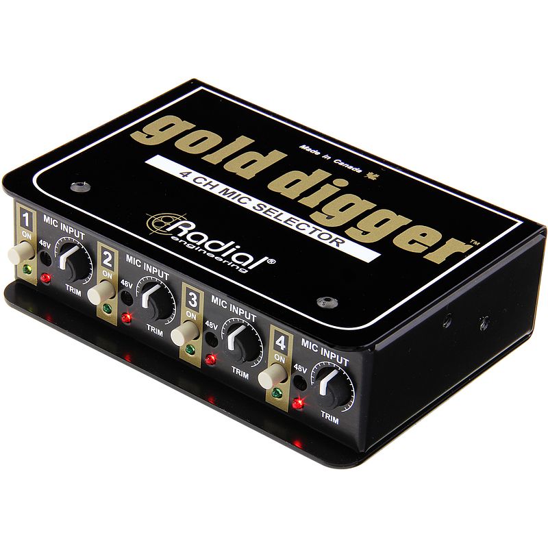 Foto van Radial gold digger studio microfoon selector en switcher - 4 inputs