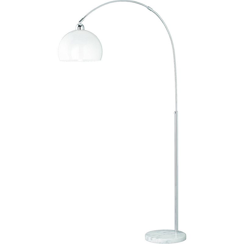 Foto van Led vloerlamp - trion juno - e27 fitting - rond - mat chroom - aluminium