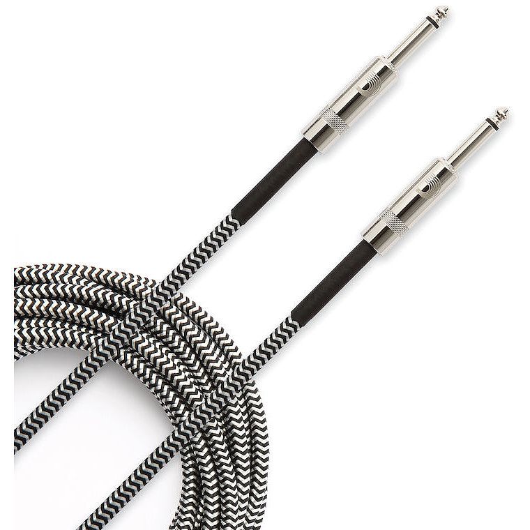 Foto van D'saddario pw-bg-10bg braided instrumentkabel grijs 10ft (3.05 m) recht-recht