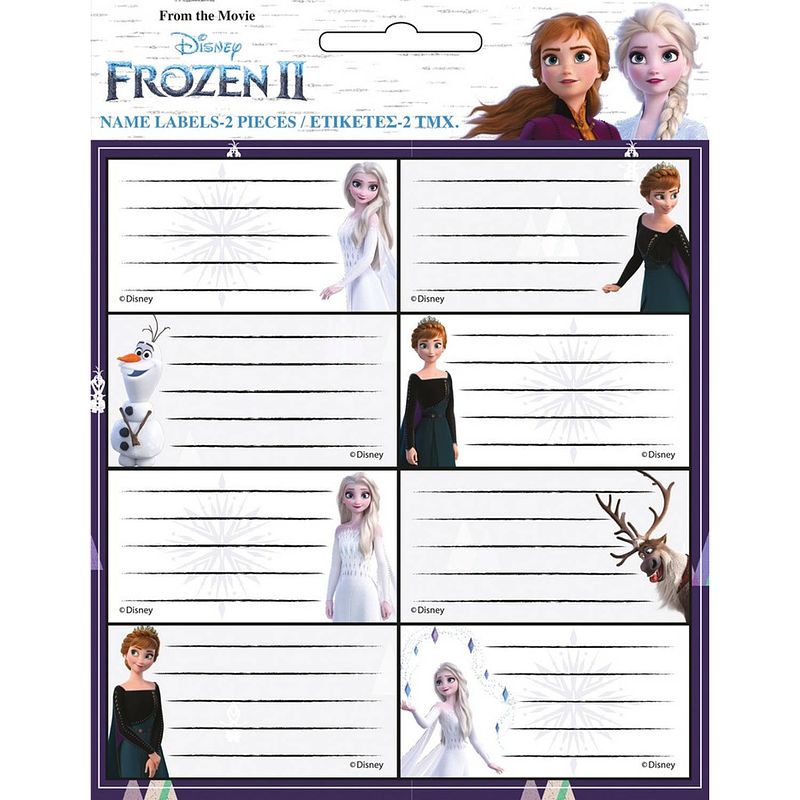 Foto van Disney etiketten frozen ii junior papier wit 16 stuks