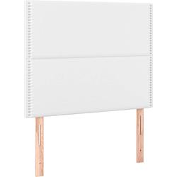 Foto van The living store bedframe kunstleer - 203 x 83 x 118/128 cm - verstelbaar hoofdeind - wit